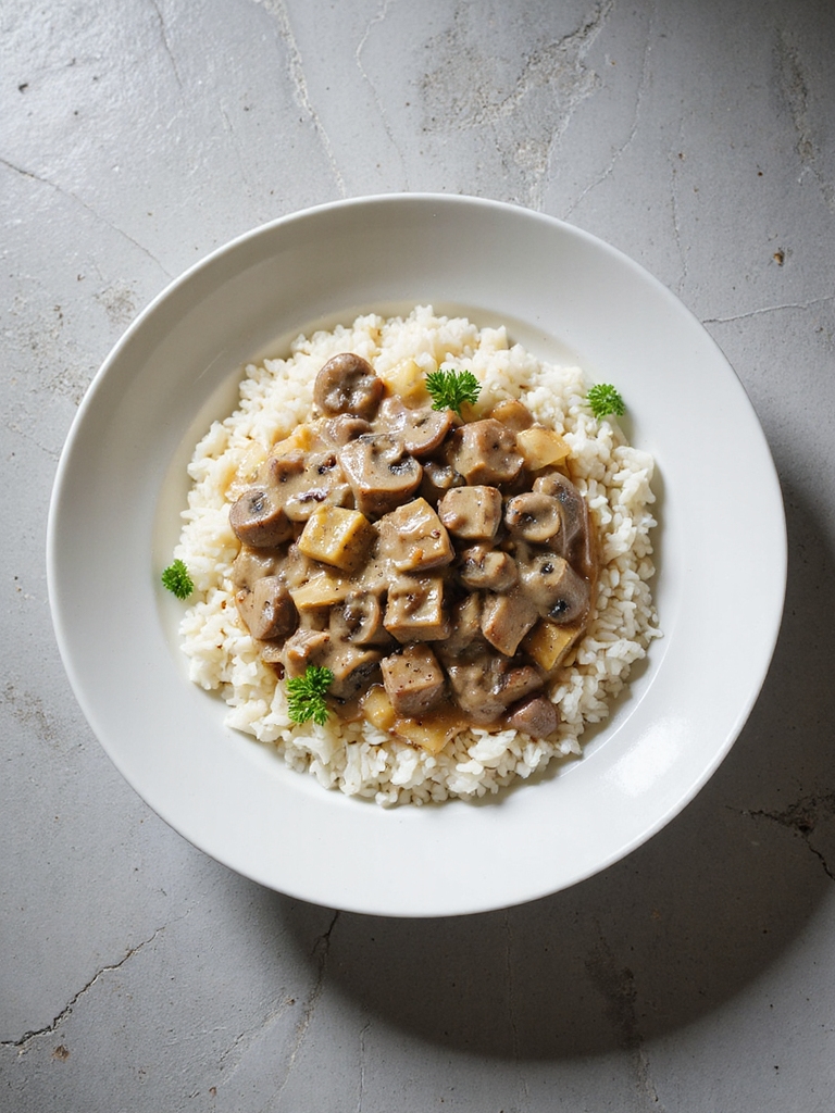 creamy beef and rice