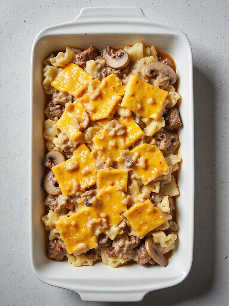 creamy beef noodle casserole