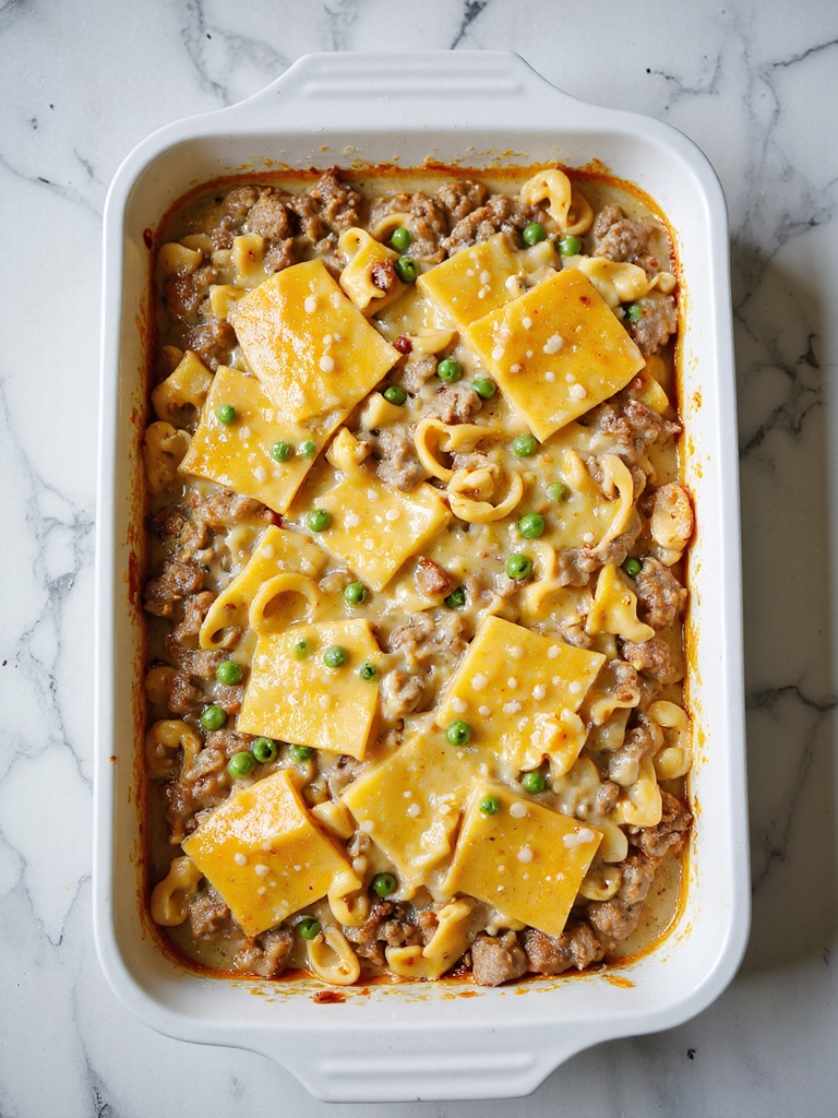creamy beef noodle casserole