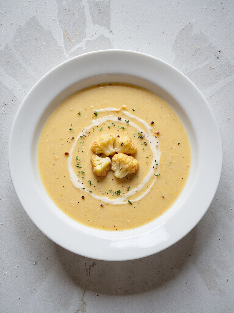 creamy cauliflower cheddar soup