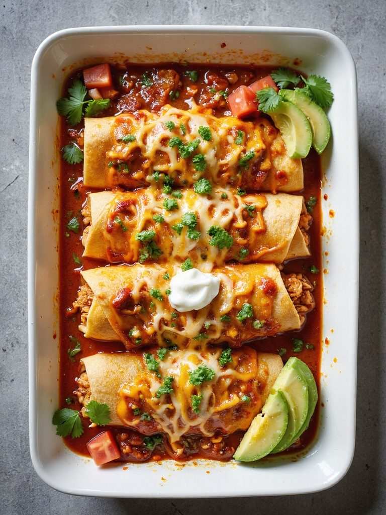 creamy chicken enchiladas baked