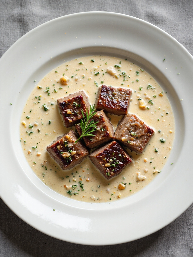 creamy garlic herb cubed steak