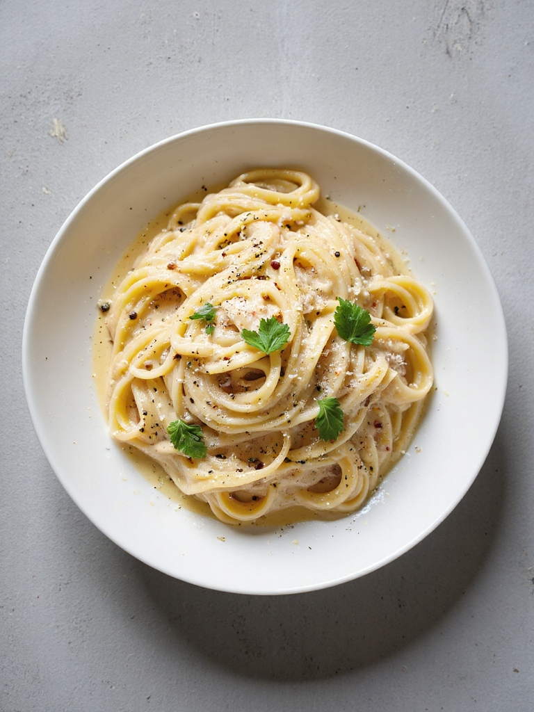 creamy garlic parmesan spaghetti