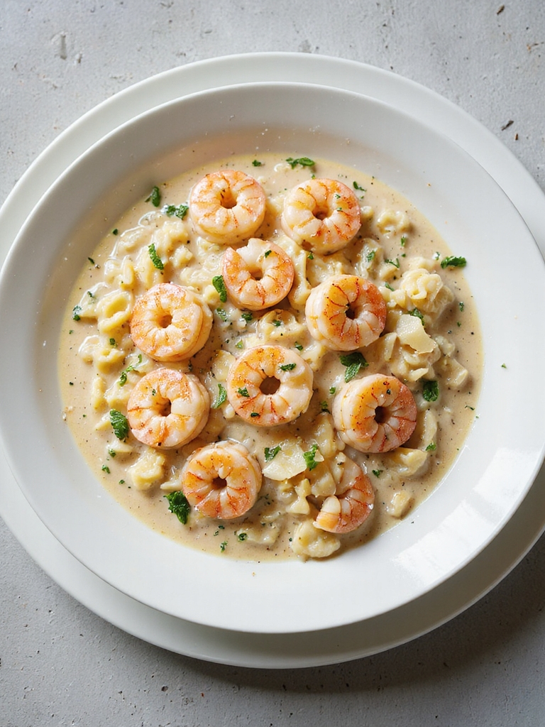 creamy garlic shrimp orzo