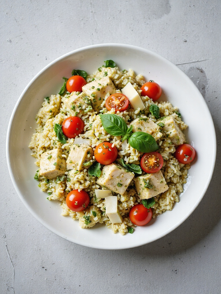 creamy pesto chicken rice