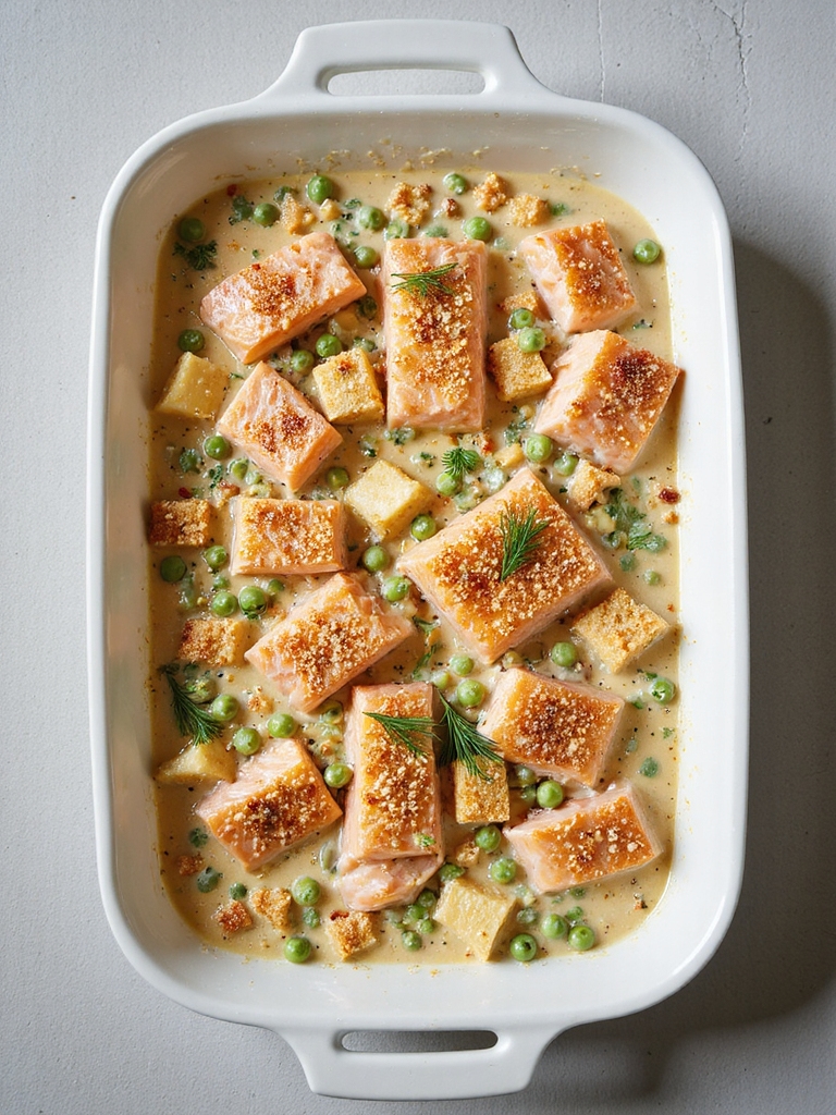 creamy salmon casserole delight