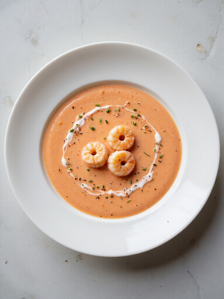 creamy seafood bisque preparation