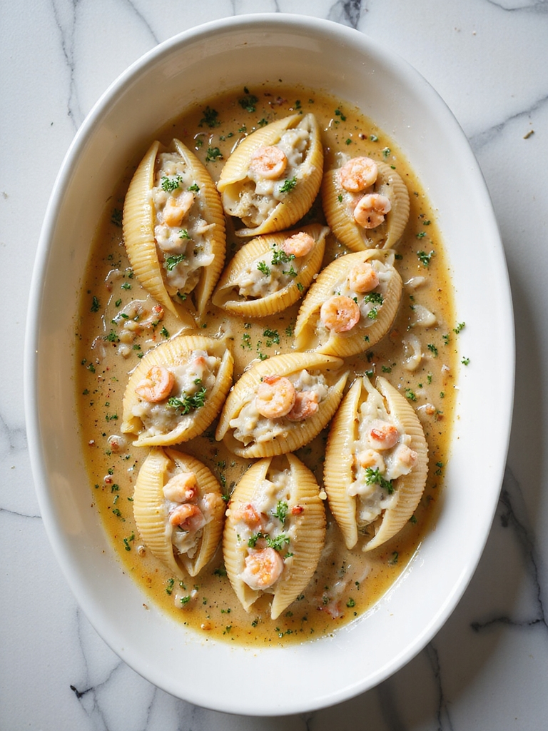creamy seafood pasta shells