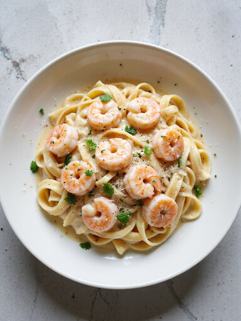 creamy shrimp alfredo pasta