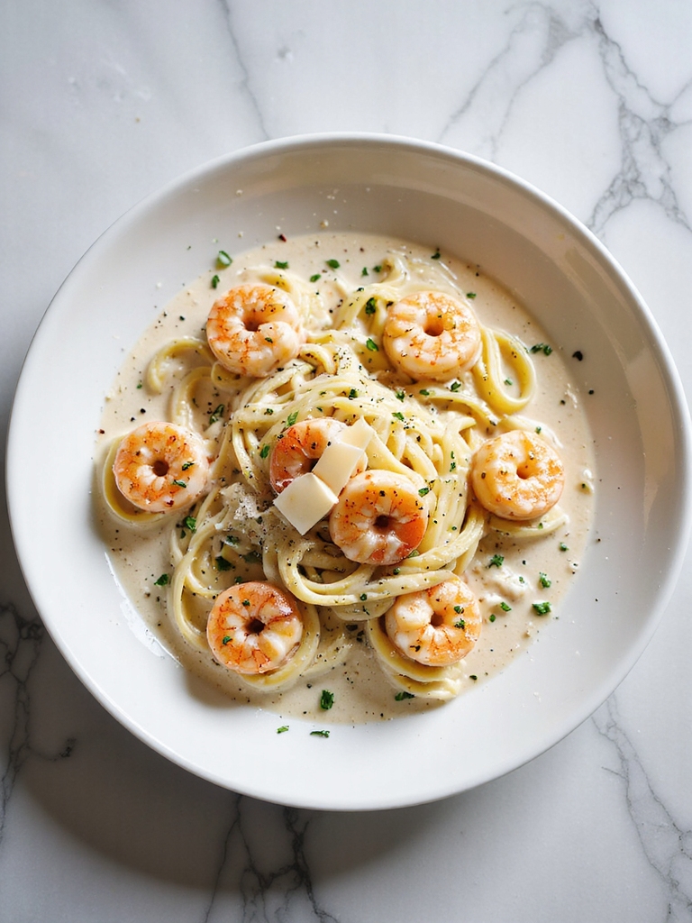 creamy shrimp pasta delight