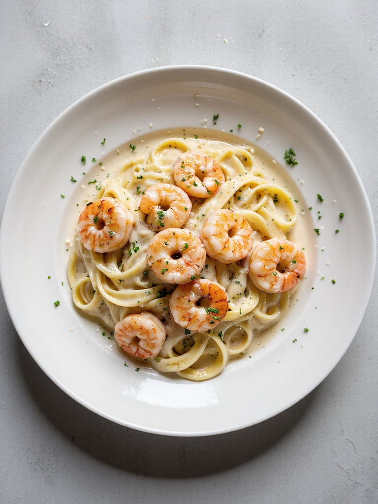 creamy shrimp pasta delight