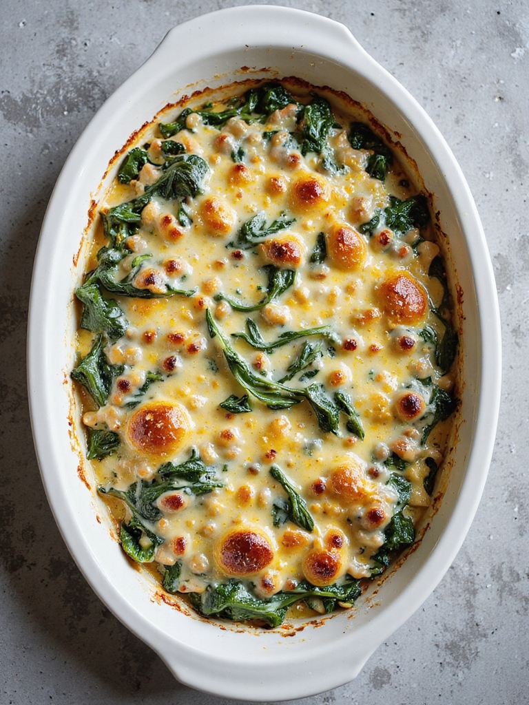 creamy spinach artichoke gratin