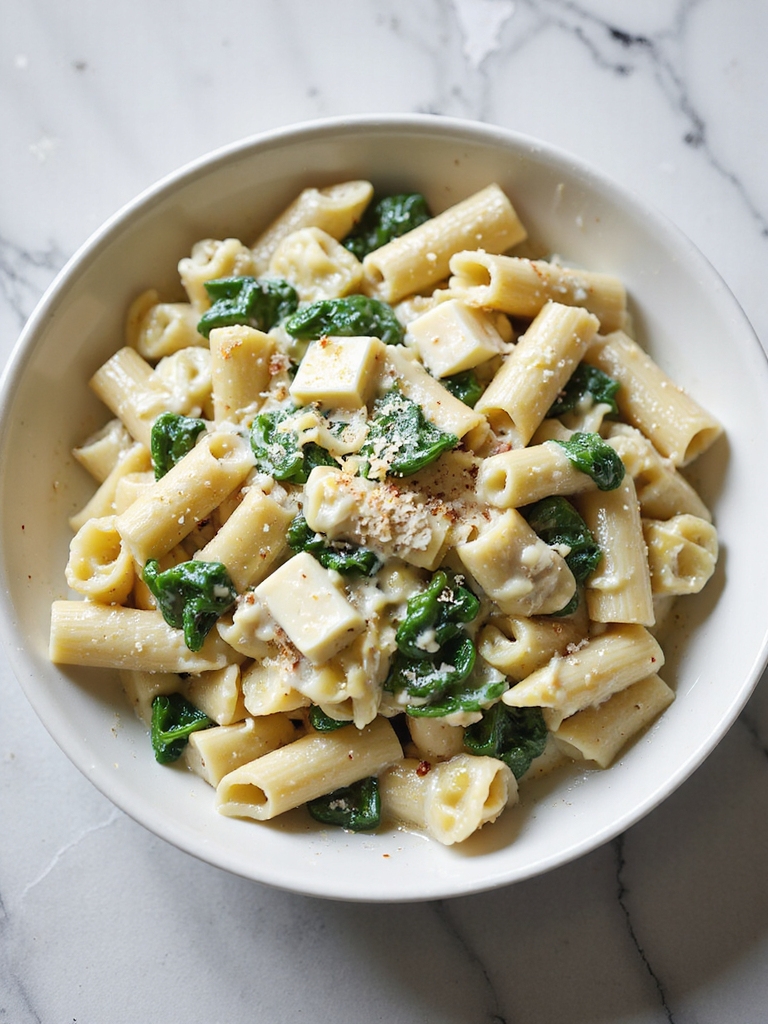 creamy spinach artichoke pasta