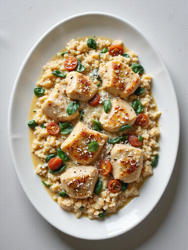 creamy tuscan chicken risotto