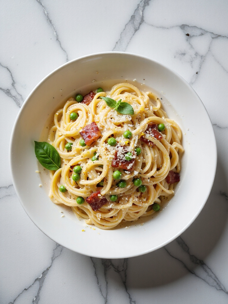 creamy vegetable carbonara delight