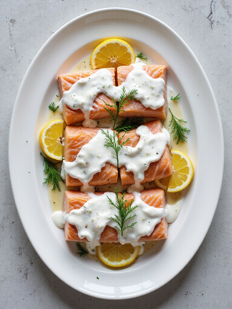 creamy yogurt dill salmon