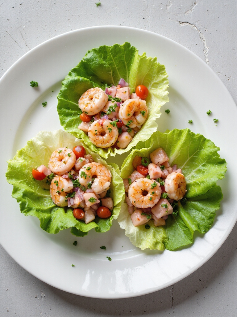 crisp lettuce tangy shrimp ceviche