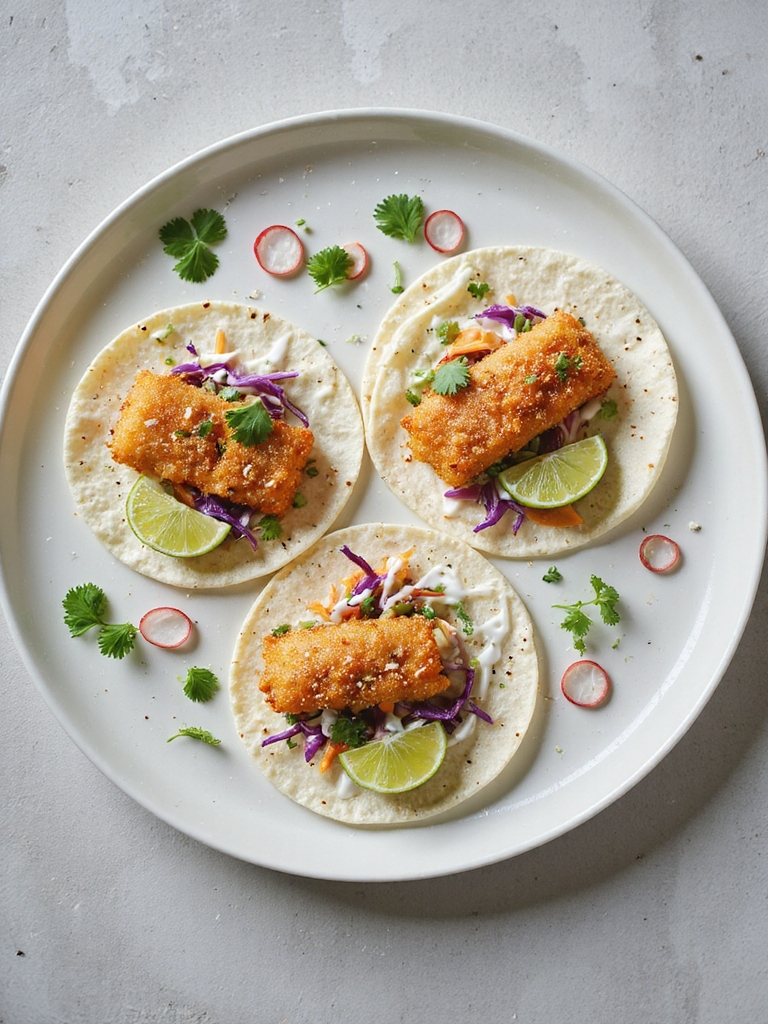 crispy beer battered fish tacos