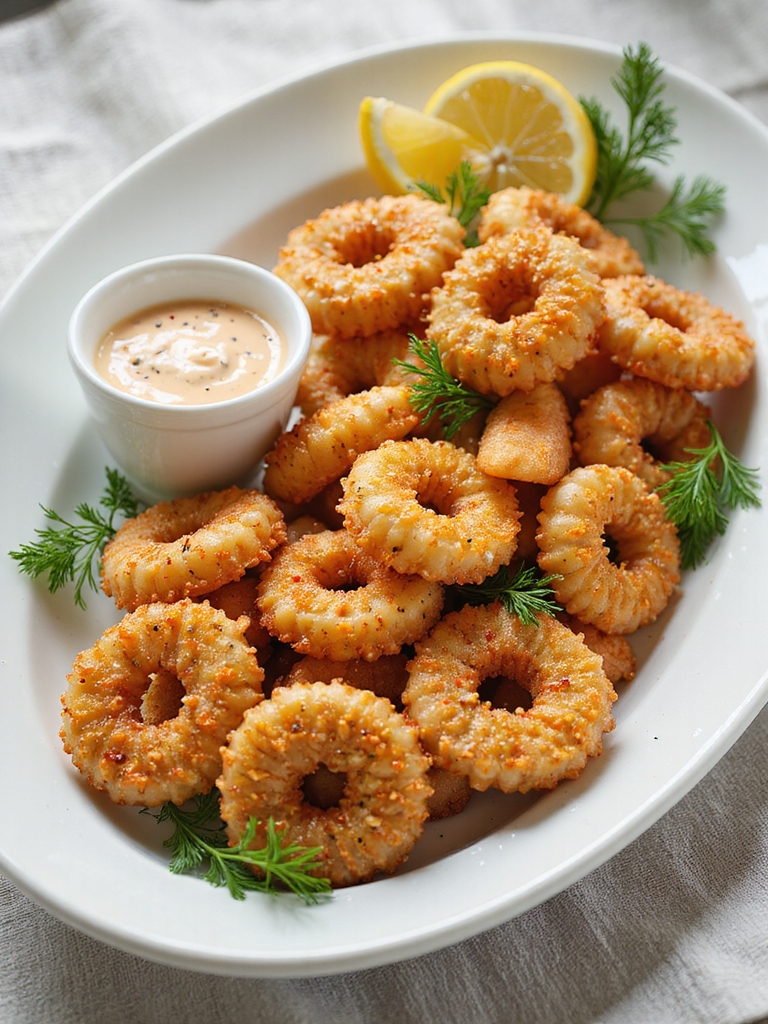 crispy calamari with dip