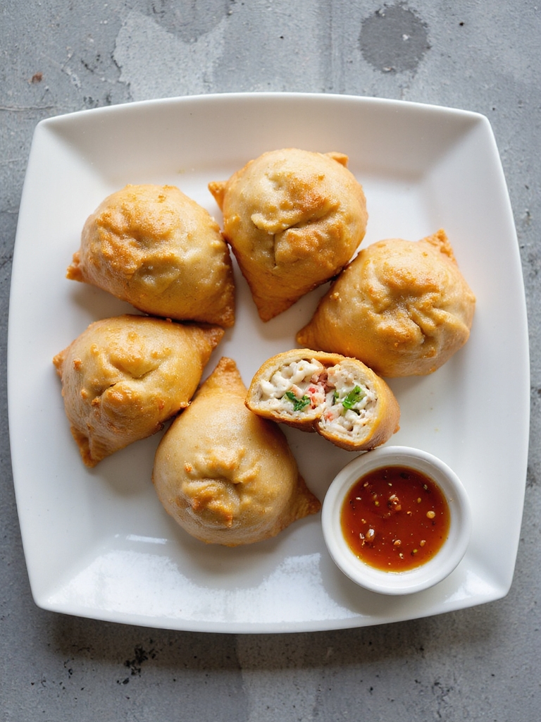 crispy crab filled egg rolls