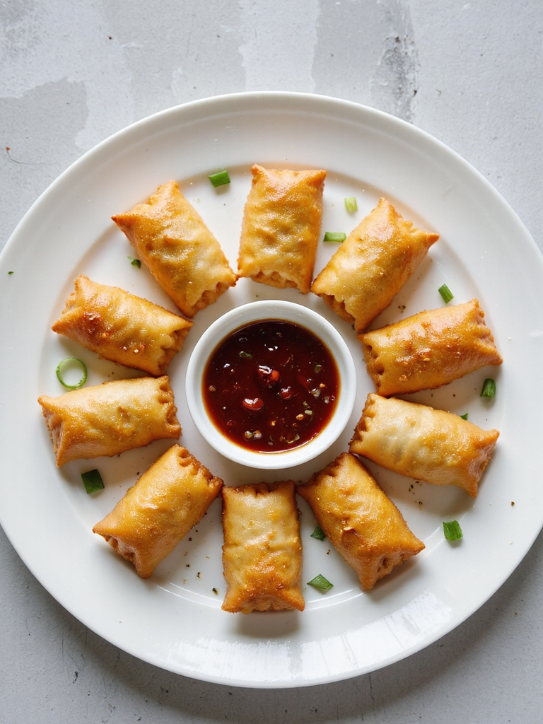 crispy crab filled egg rolls