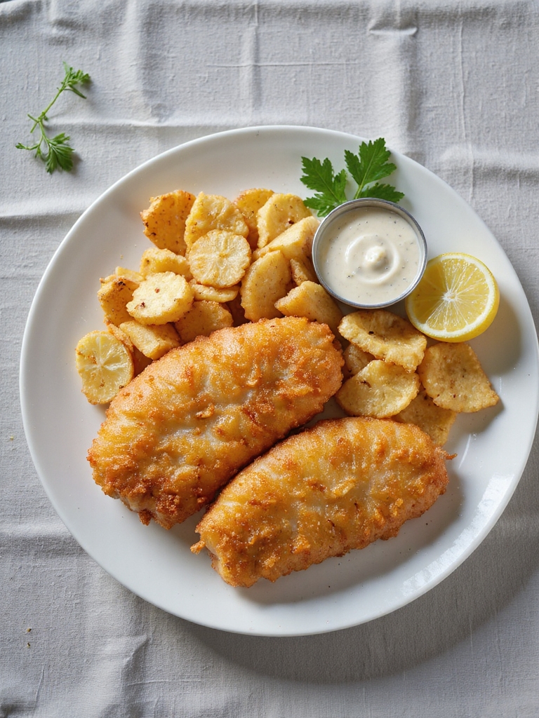 crispy fish and chips