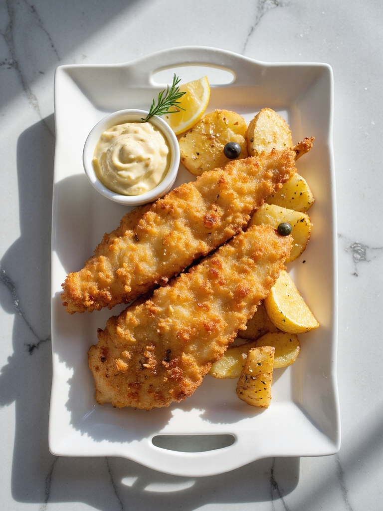 crispy fish rosemary chips