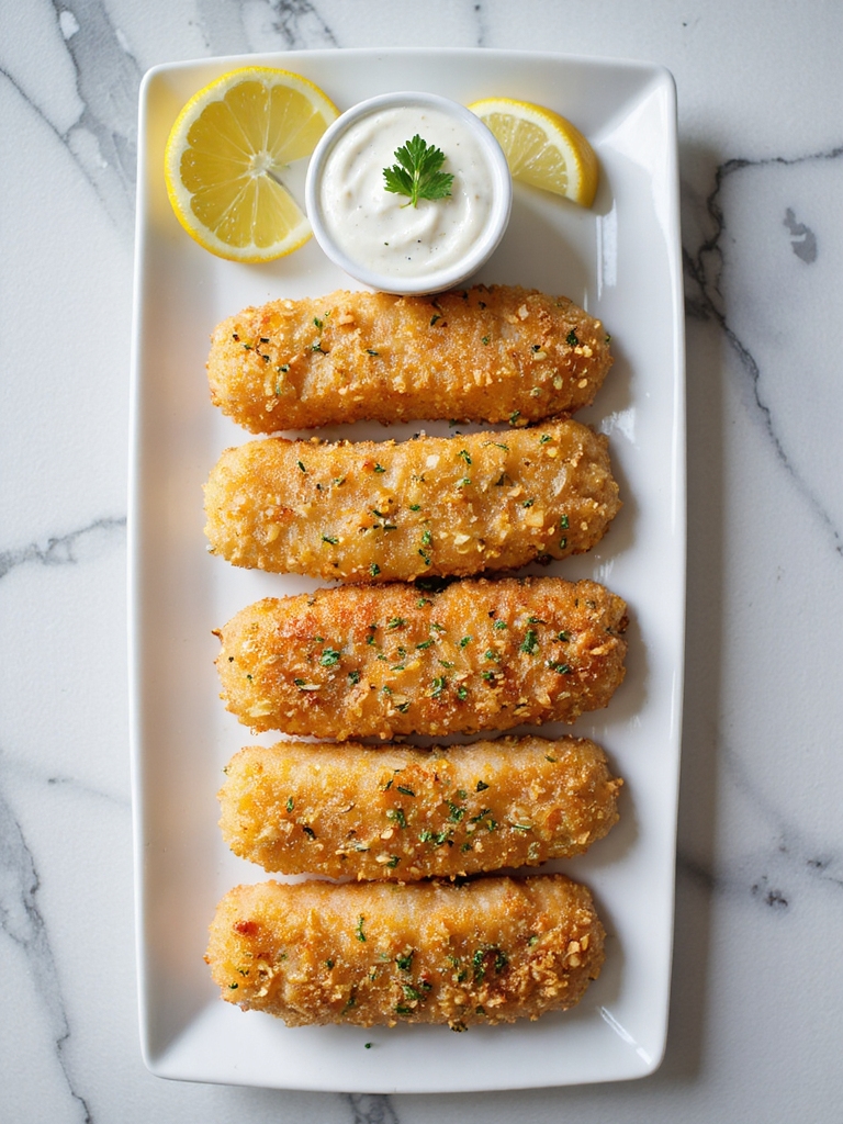 crispy garlic herb fish sticks