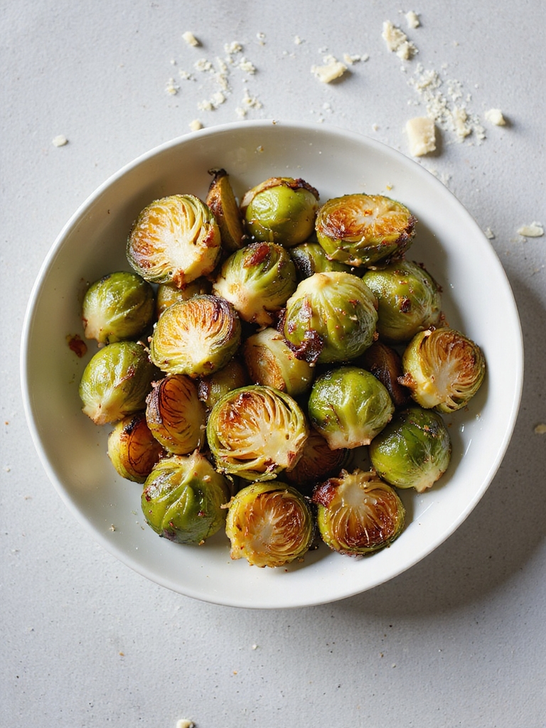 crispy garlic parmesan brussels sprouts