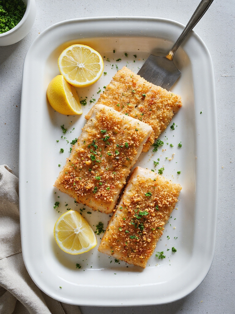 crispy panko crusted haddock fillets