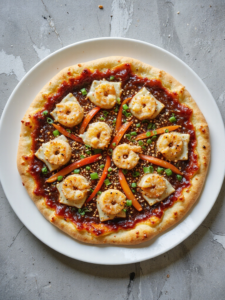 crispy shrimp tempura pizza