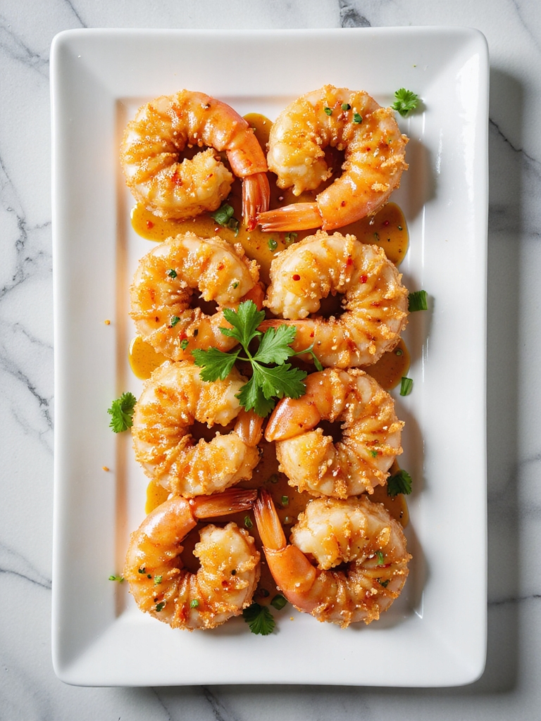 crispy shrimp with creamy sauce