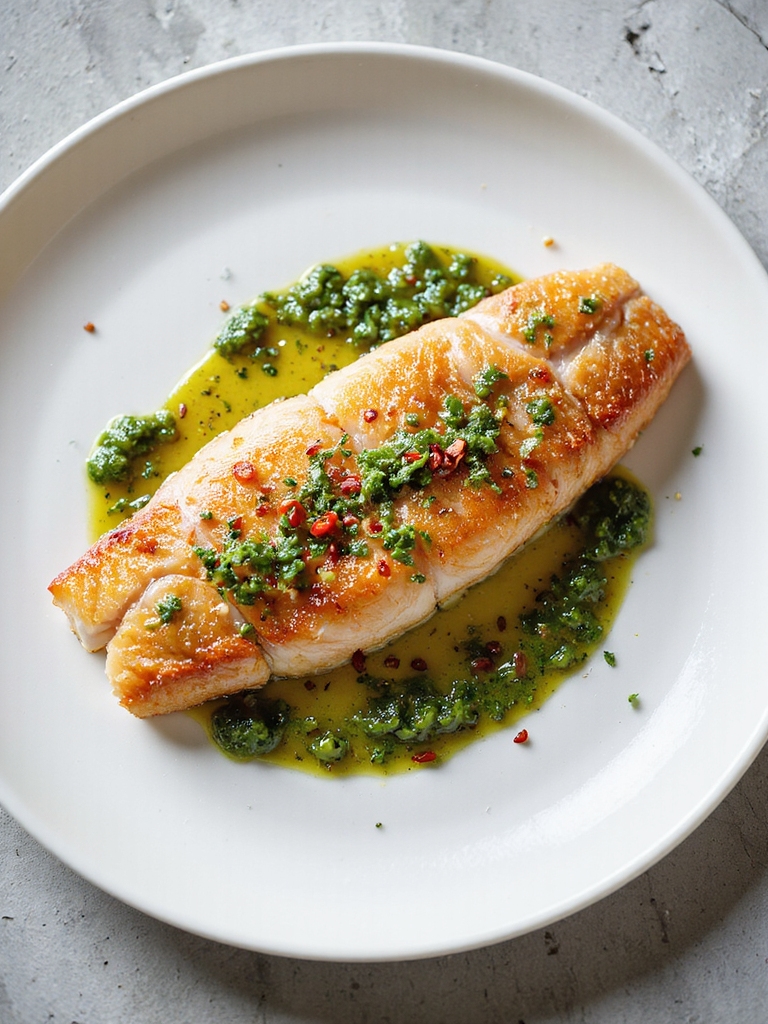 crispy snapper with chimichurri