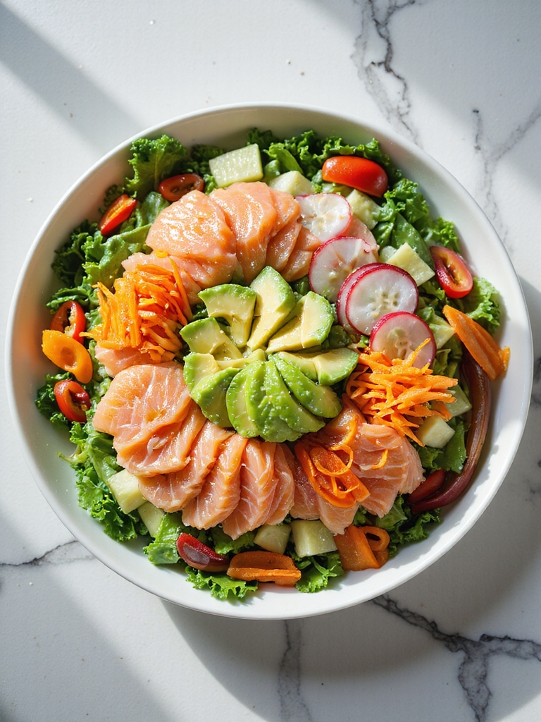 crunchy salmon veggie delight