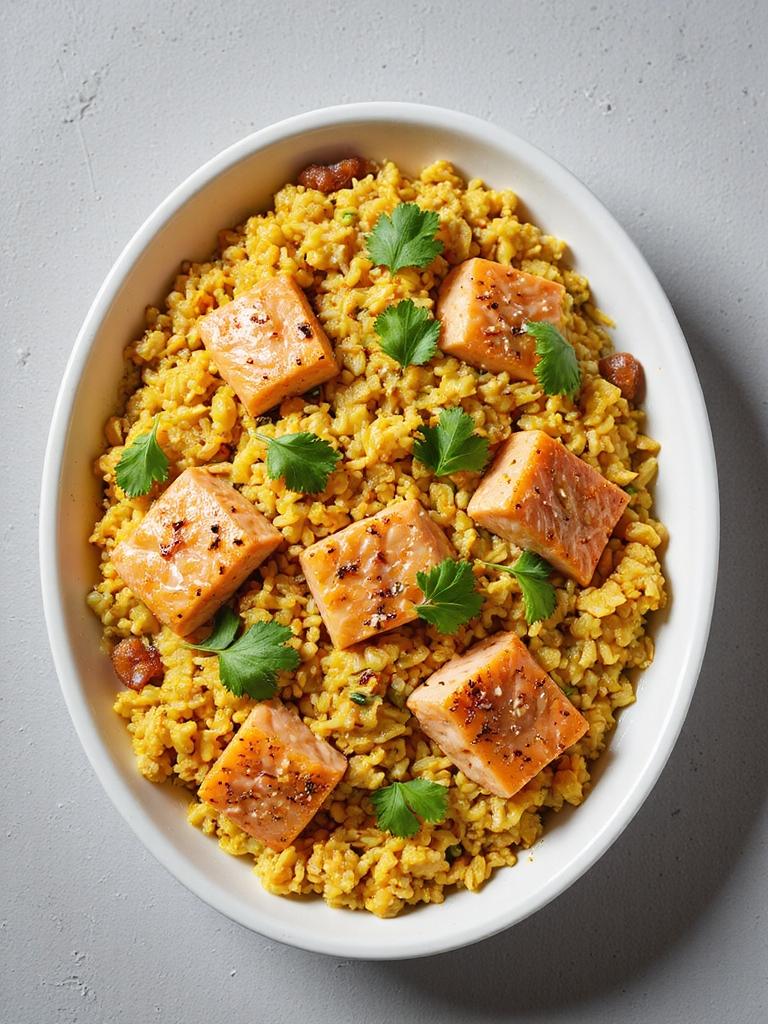 curried salmon rice bake