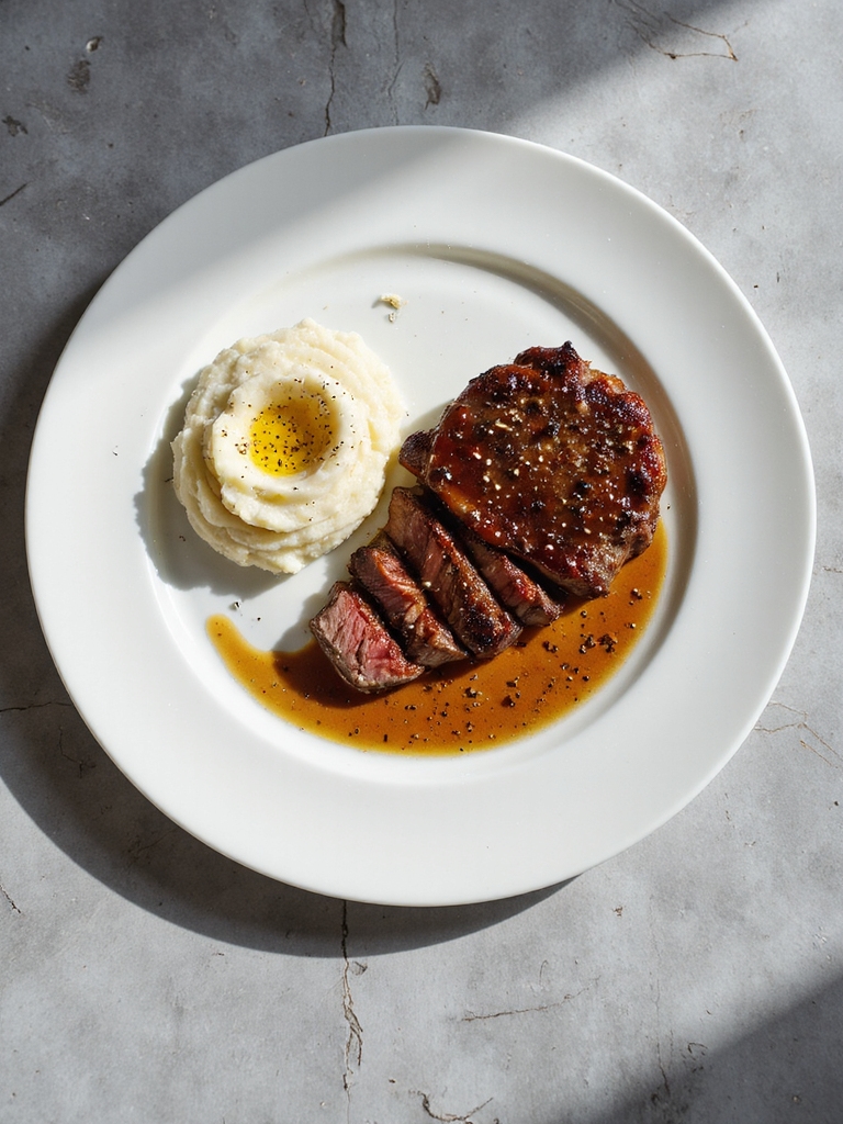 decadent bourbon glazed steak dish