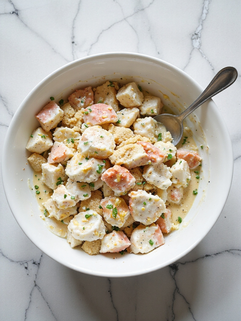 delicate crab cake mixture