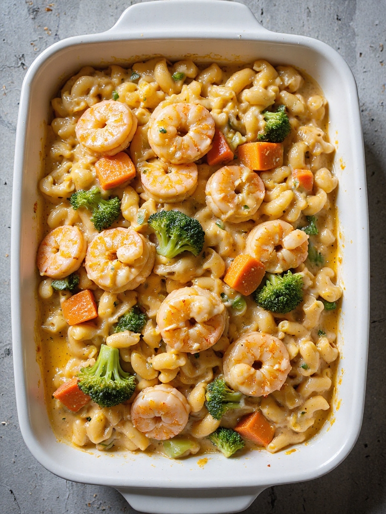 delicious crispy seafood bake