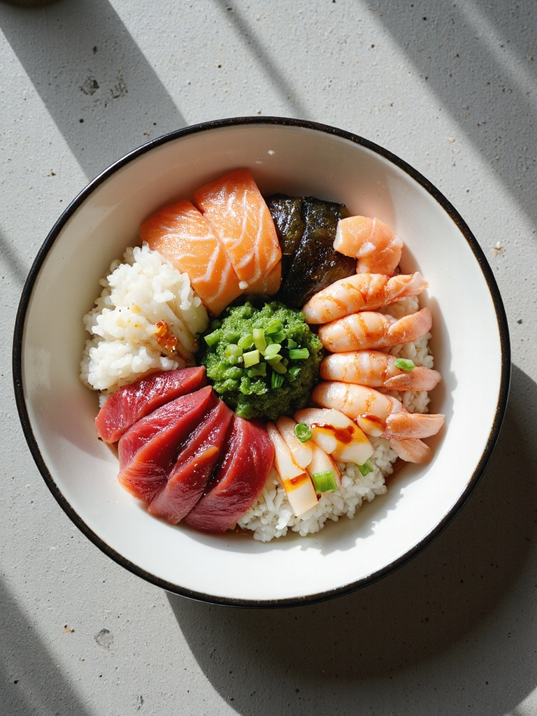 delicious seafood rice bowl