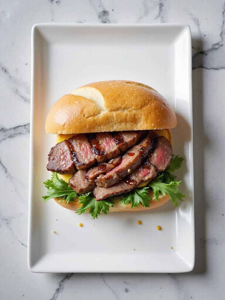 dijon garlic steak sandwich