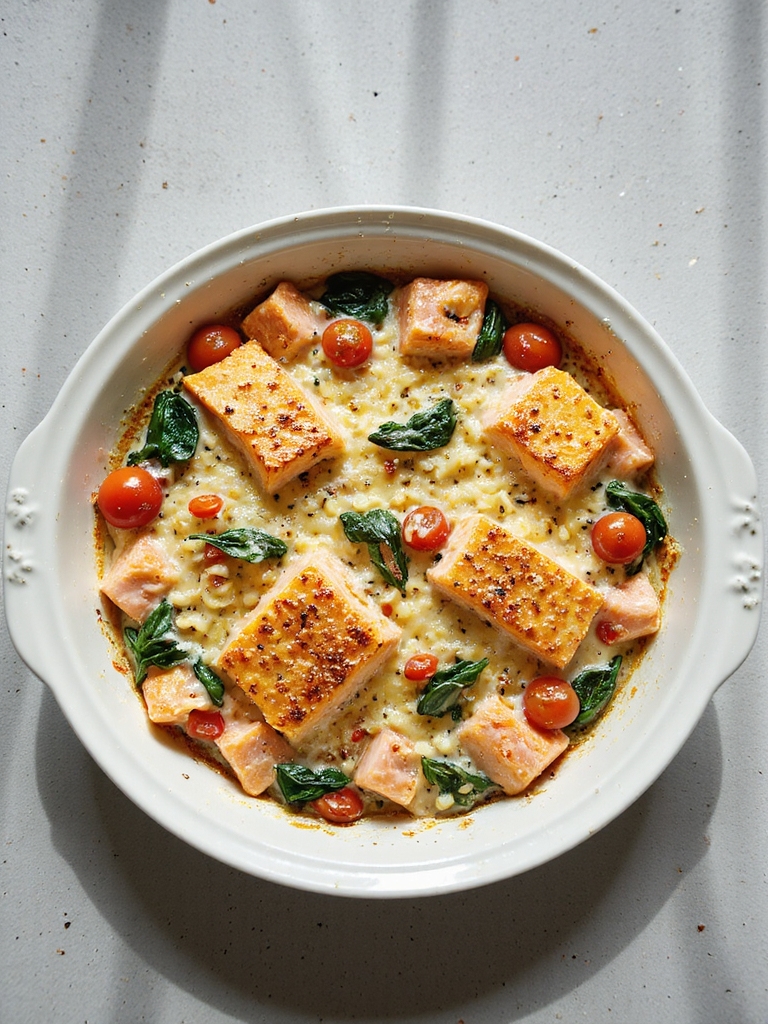 easy salmon orzo casserole