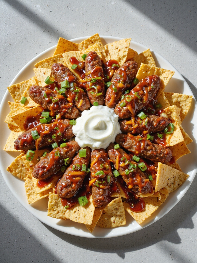 effortless bbq sausage nachos