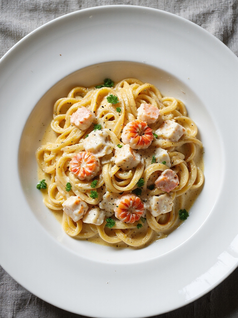 elegant seafood pasta dish