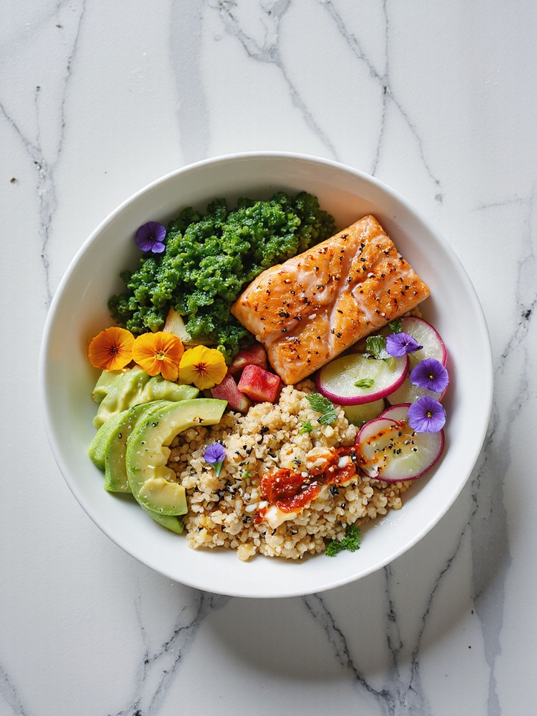 elevate salmon bowl presentation