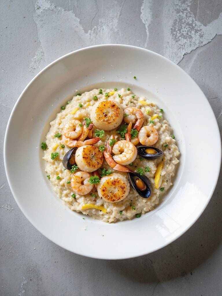 exquisite seafood risotto preparation