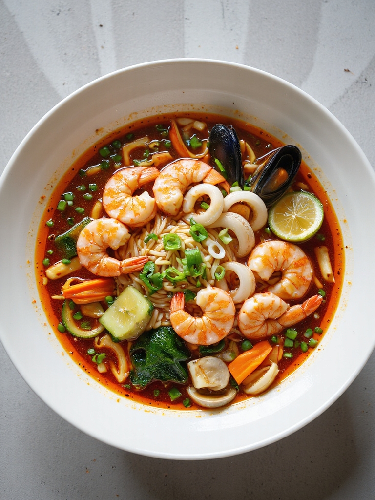 fiery seafood noodle soup