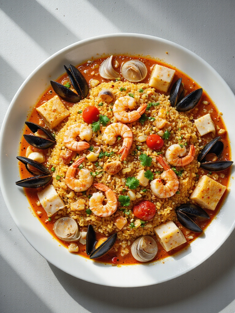 flavorful seafood rice dish