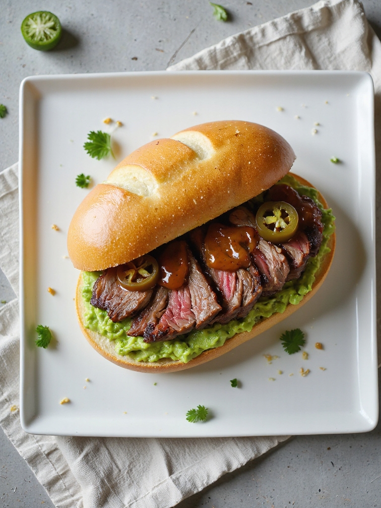 flavorful steak avocado sandwich