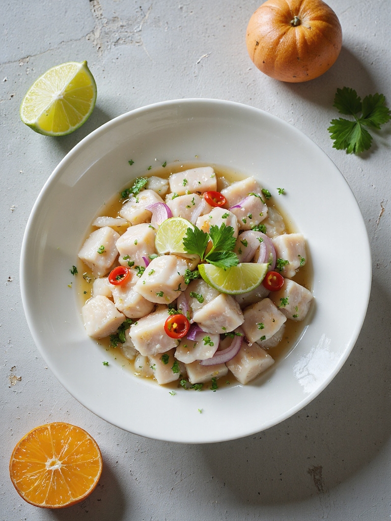 fresh citrusy peruvian ceviche