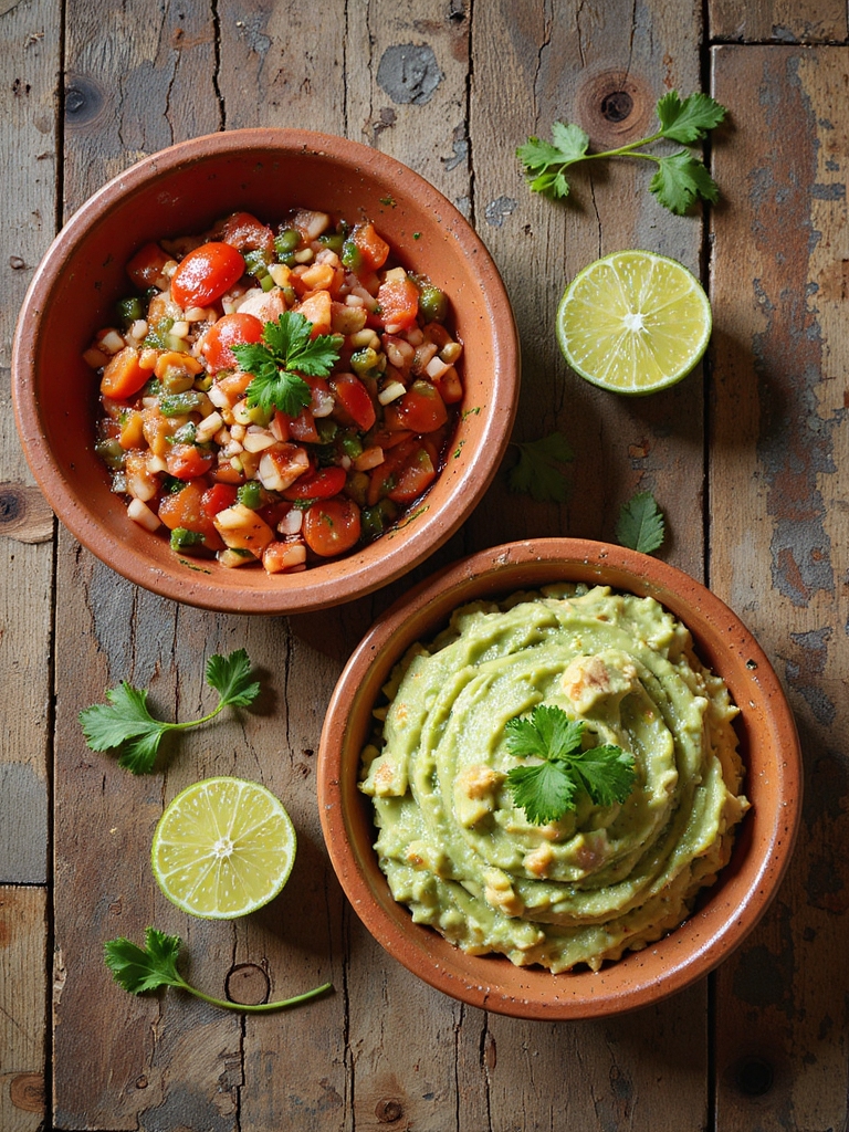 fresh salsa and guacamole